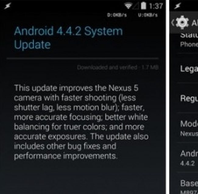 Android 4.4.2 KitKat: download aggiornamento per Nexus 5