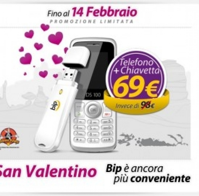 San Valentino 2013, cellulare dual sim e chiavetta internet a 69 euro con Bip Mobile