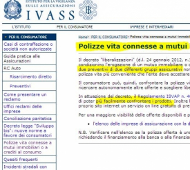 Ivass, attenti ai prestiti garantiti da polizze di assicurazione